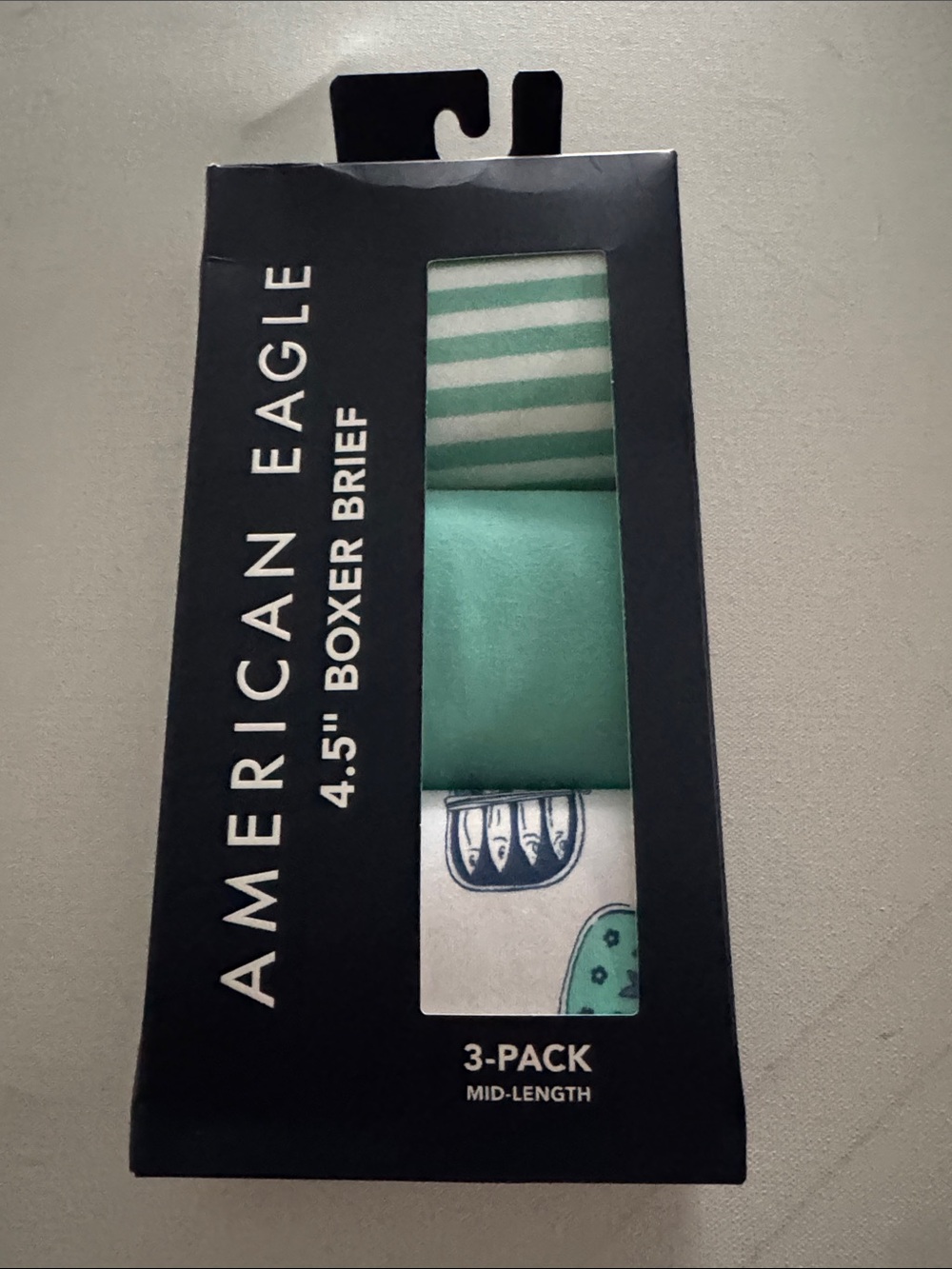 American Eagle Boxer Briefs Mens Small 3 Pack Green 4.5 Inch